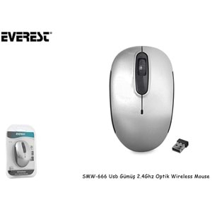 Everest SMW-666 Usb Gümüş ve Siyah 2.4Ghz Optik Wireless Mouse