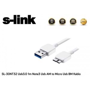 S-link SL-30NT32 Usb3.0 1m Note3/S5 Usb AM to Micto Usb BM Kablo