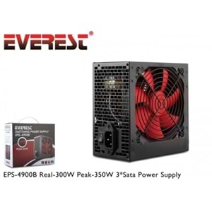 Everest EPS-4900B Peak-350W 3*Sata 6+4 PIN 12CM FANLI Power Supply
