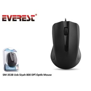 Everest Sm-353B Usb Siyah 800 dpi Optik Mouse