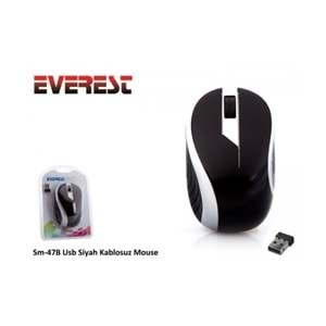 Everest sm-47B Usb Siyah-Beyaz Kablosuz Mouse