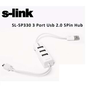 S-link SL-5P330 3 Port Usb 2.0 + 5Pin Mikro Kablo Hub