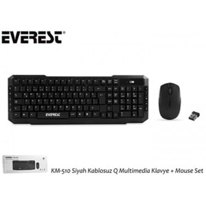 Everest KM-510 Siyah Kablosuz Q Multimedia Klavye + Mouse Set