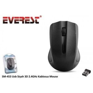 Everest SM-453 Usb Siyah 3D 2.4GHz Kablosuz Mouse