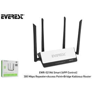 Everest EWR-521N4 Smart (APP Control) 300 Mbps Repeater+Access Point+B