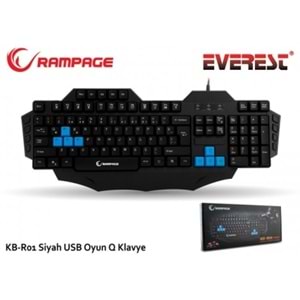 Everest Rampage KB-R01 Siyah USB Makrolu Gaming Q Multimedia Klavye