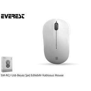 Everest SM-RC7 Usb Beyaz Şarj Edilebilir Kablosuz Mouse