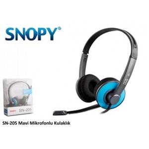 Snopy SN-205 Mavi Mikrofonlu Kulaklık