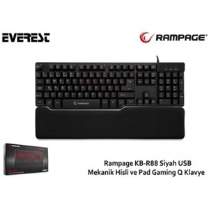 Everest Rampage KB-R88 Siyah USB Mekanik Hisli ve Pad Gaming Q Klavye