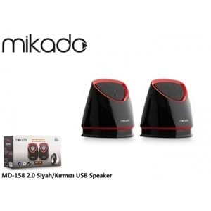 Mikado MD-158 2.0 Siyah/Kırmızı USB Speaker