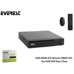 Everest AHD-804B 4Ch Görüntü 1080P 4Ch Ses AHD DVR Kayıt Cihazı