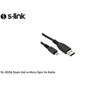 S-link SL-633A Siyah Usb to Micro 5pin 1m Kablo