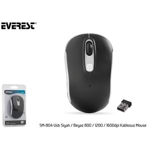Everest SM-804 Usb Siyah 800/1200/1600dpi Kablosuz Mouse