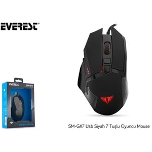 Everest SM-GX7 Usb Siyah 7 Tuşlu Oyuncu Mouse