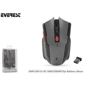 Everest SMW-248 Gri 6D 1600/1200/800 Dpi Kablosuz Mouse