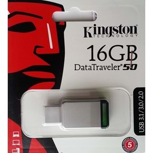 Kingston DT50-16GB 16GB USB 3.1 Metal Kasa Flas Bellek
