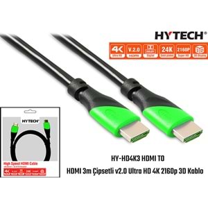 Hytech Hdmi 3m v2.0 Ultra HD 4K 2160p 3D Kablo hdtv