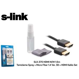S-link SLX-370 HDMI M/M 1.5m Temizleme Sprey + Micro Fiber 1.4 Ver.