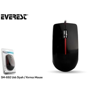 Everest SM-692 Usb Mouse Kırmızı Siyah