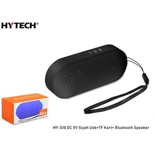 Hytech HY-S10 DC 5V Siyah Usb+TF Kart+ Bluetooth Speaker