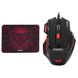 Everest SGM-X7 Usb Siyah Gaming Mouse Pad ve Oyuncu Mouse