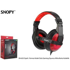 Snopy SN-633 Siyah/Kırmızı Gaming Oyuncu Mikrofonlu Kulaklık