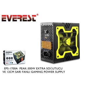 Everest EPS-1700A Peak-300W Extra Soğutucu 12cm Sarı Fan Gaming Power