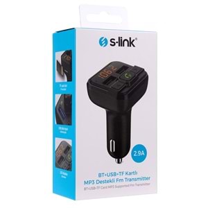 S-link SL-BT226 LCD Ekranlı BT+ USB+TF Kartlı+MP3 Destekli Fm Transmitter