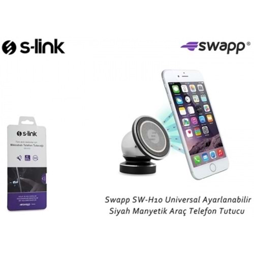 S-link Swapp SW-H10 Universal Ayarlanabilir Siyah Manyetik Araç Telefo